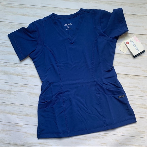 Jockey Tops - NWT Jockey Galaxy Blue Modern VNeck Scrub Top 2329
